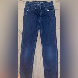 American Eagle Outfitters Dark Blue Straight Leg Women's Jeans